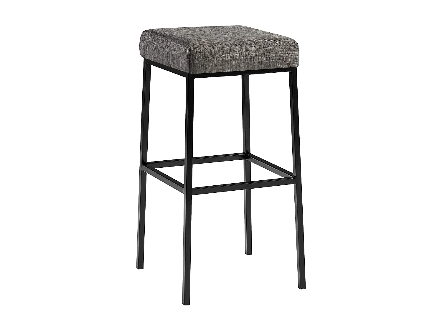 Tabouret de bar - Tissu & Noir - Gris - Montreal 80