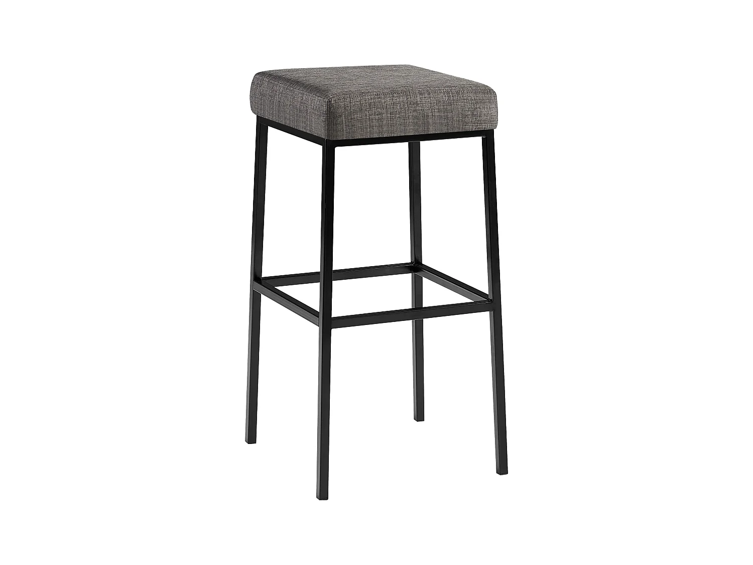 Tabouret de bar - Tissu & Noir - Gris - Montreal 80