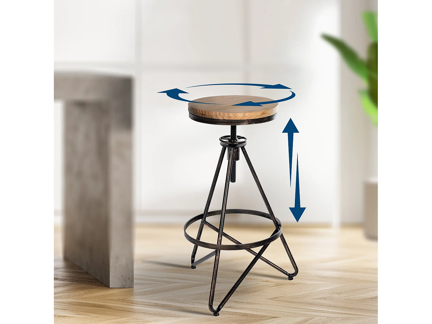 Barkruk - Metaal & natura - bronzen - Karla