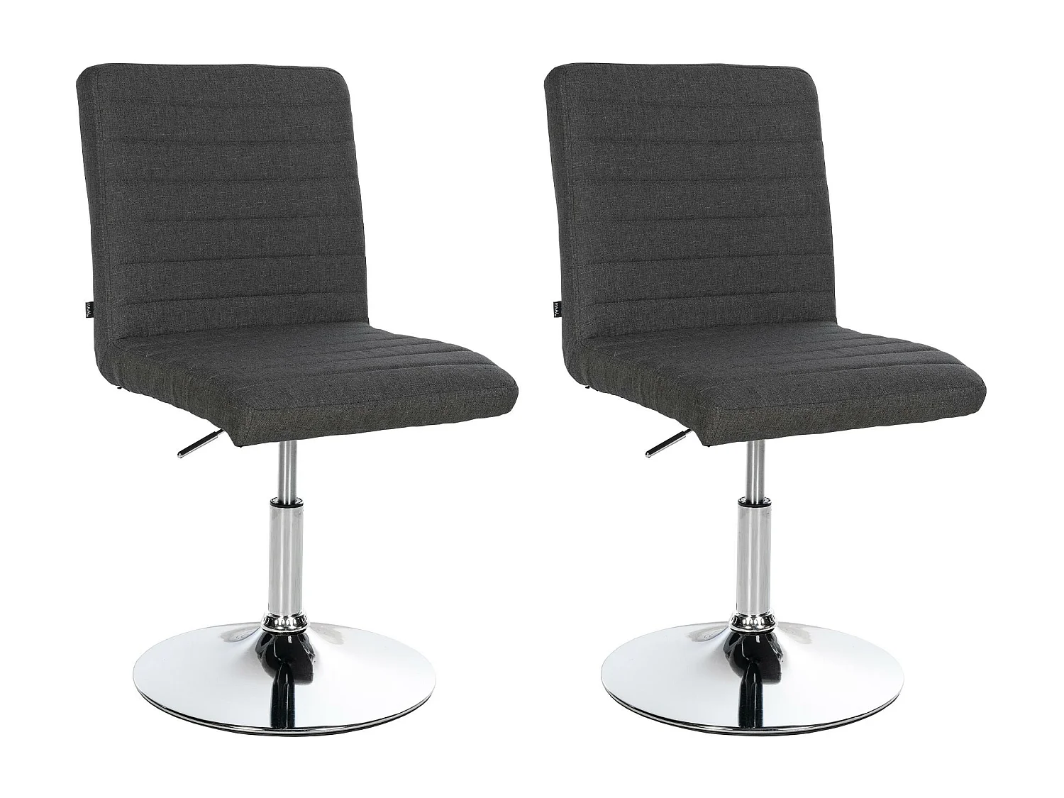 Lot de 2  chaise salle à manger - Tissu - Gris foncé - Elvas