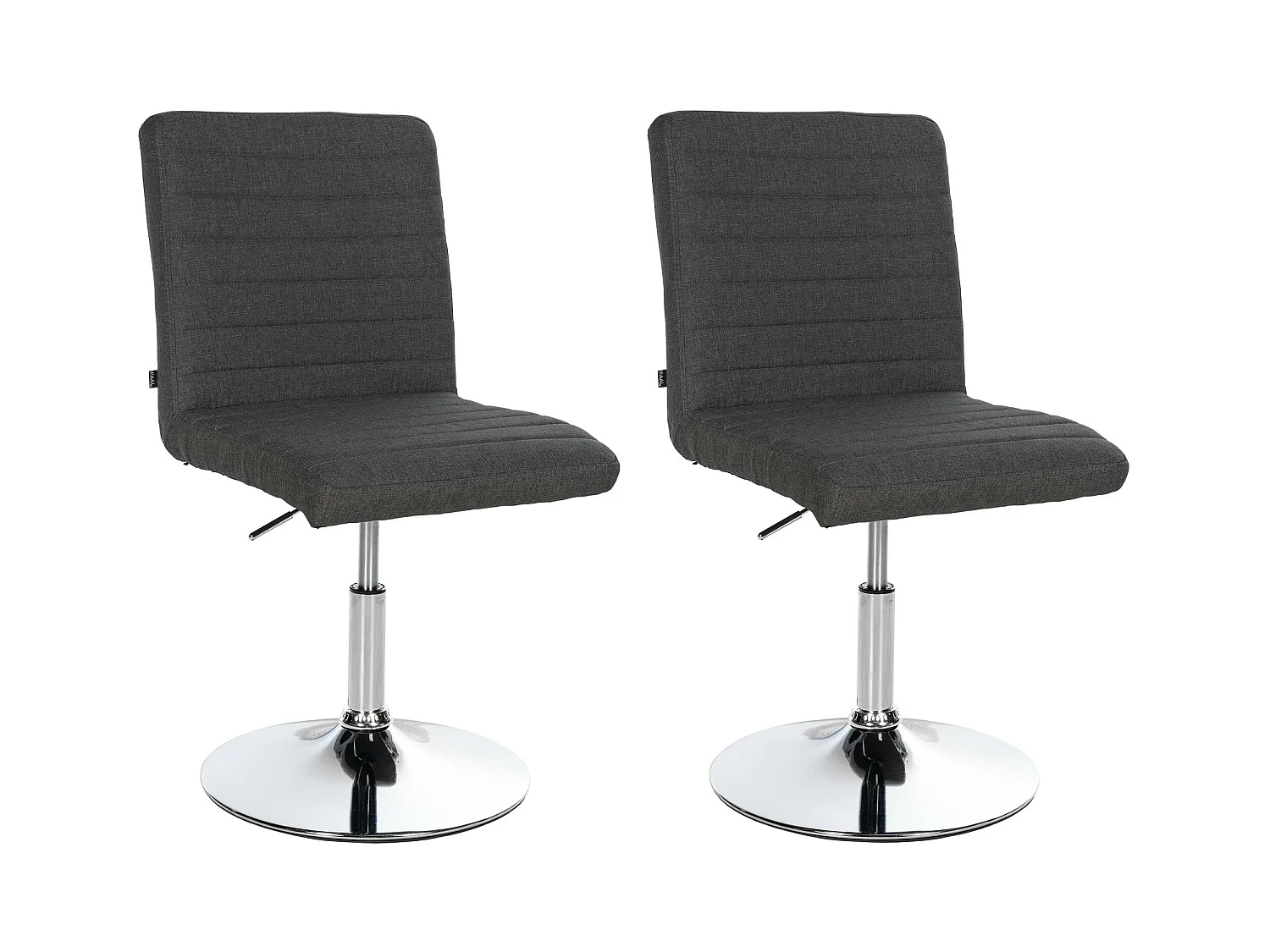 Lot de 2  chaise salle à manger - Tissu - Gris foncé - Elvas