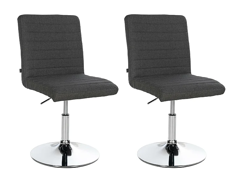 Lot de 2  chaise salle à manger - Tissu - Gris foncé - Elvas