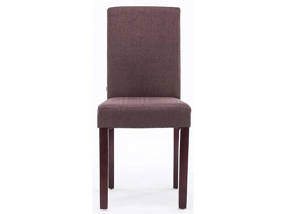 Lot de 4  chaise salle à manger - Tissu & Bois - Marron - Ina