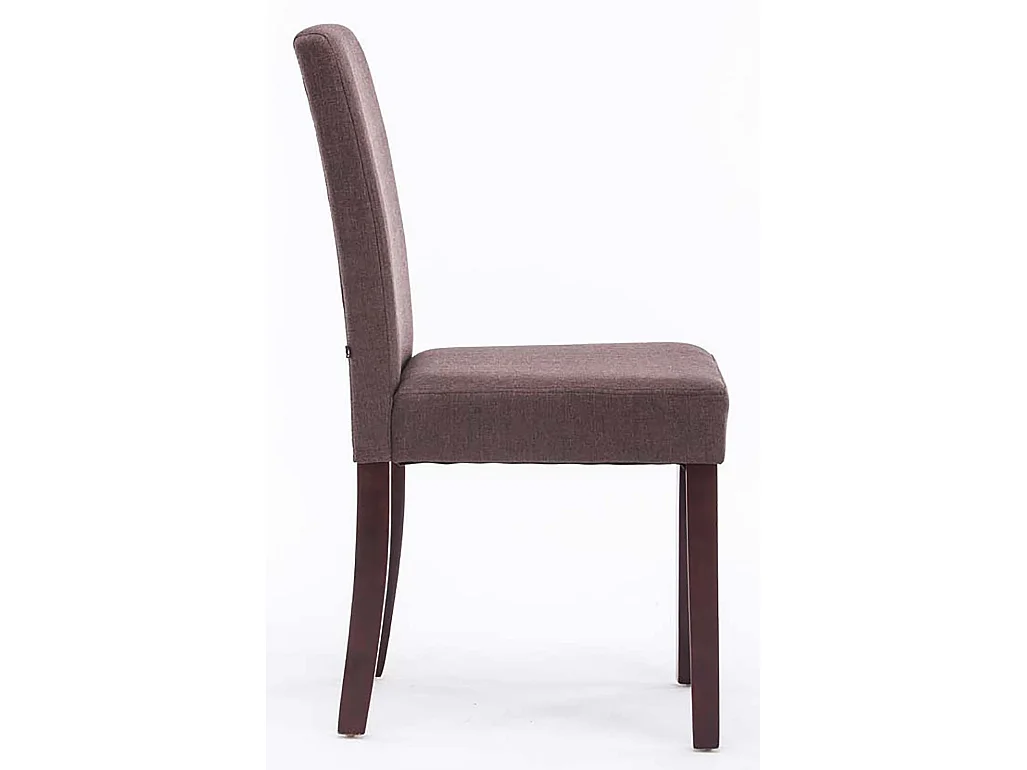 Set van 4  Eetkamerstoelen - Stof & cappuccino - bruin - Ina