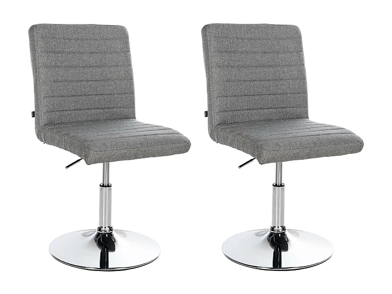 Lot de 2  chaise salle à manger - Tissu - Gris - Elvas