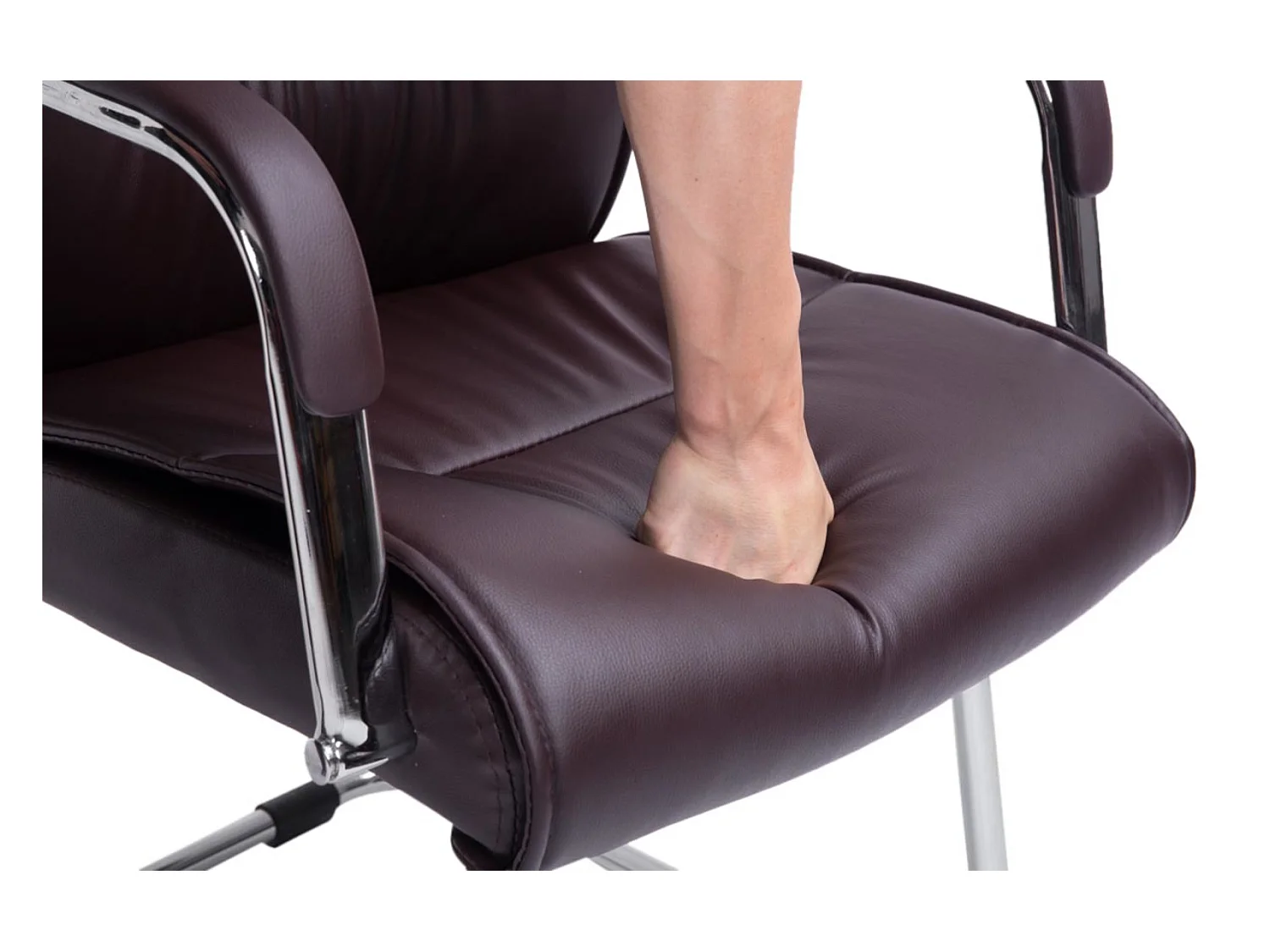 Lot de 2  chaises oscillantes - Similicuir - Marron - Sievert