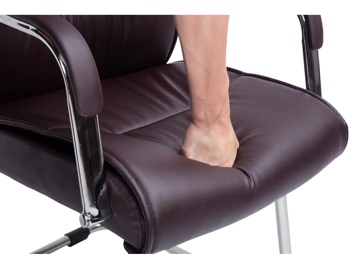 Lot de 2  chaises oscillantes - Similicuir - Marron - Sievert