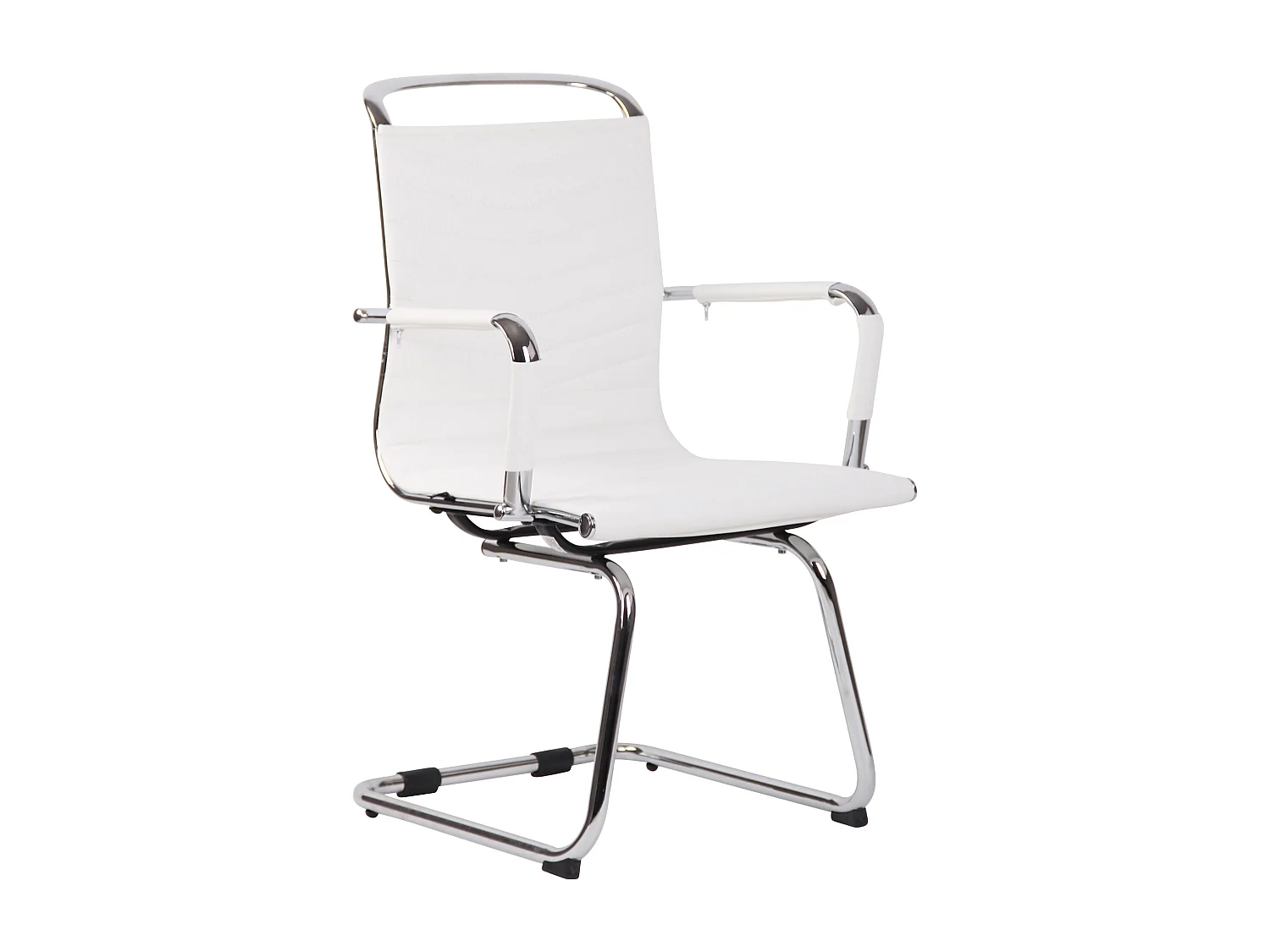 Set di 2  sedie a dondolo - Finta pelle & Metallo in look cromato - bianco - Burnley