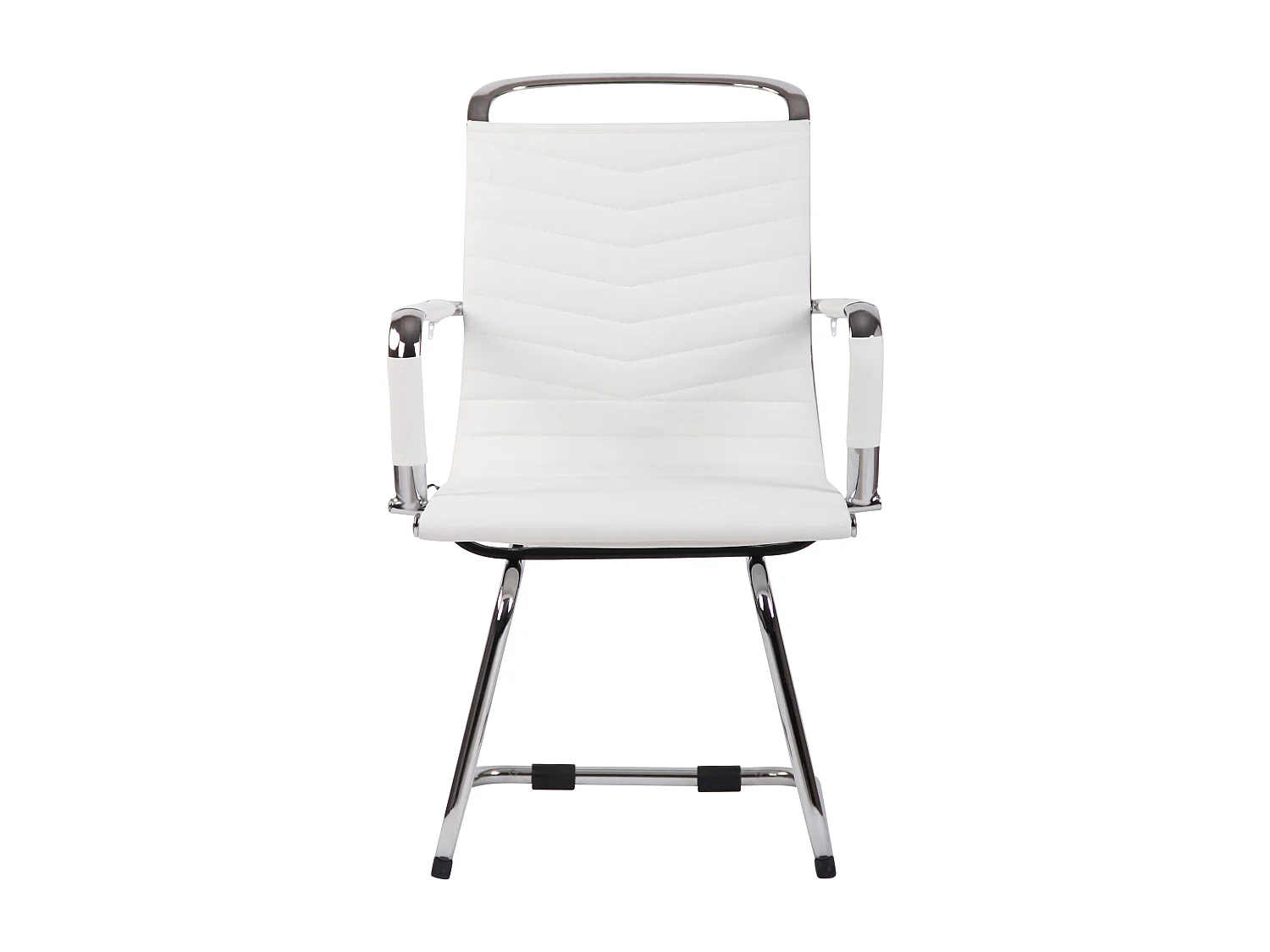 Set di 2  sedie a dondolo - Finta pelle & Metallo in look cromato - bianco - Burnley