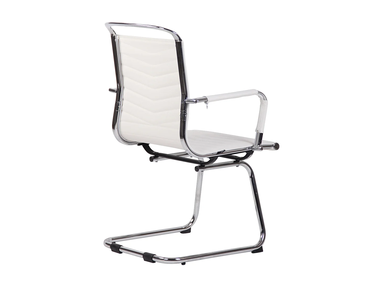 Set di 2  sedie a dondolo - Finta pelle & Metallo in look cromato - bianco - Burnley