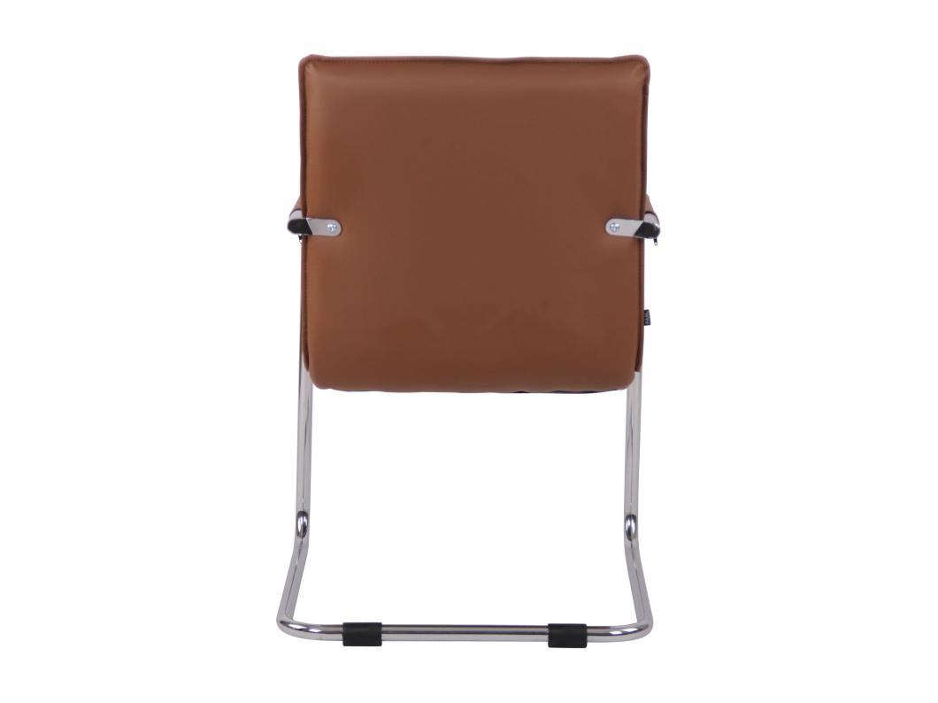 2er Set Freischwinger Stuhl - Kunstleder & Metall - hellbraun - Gandia