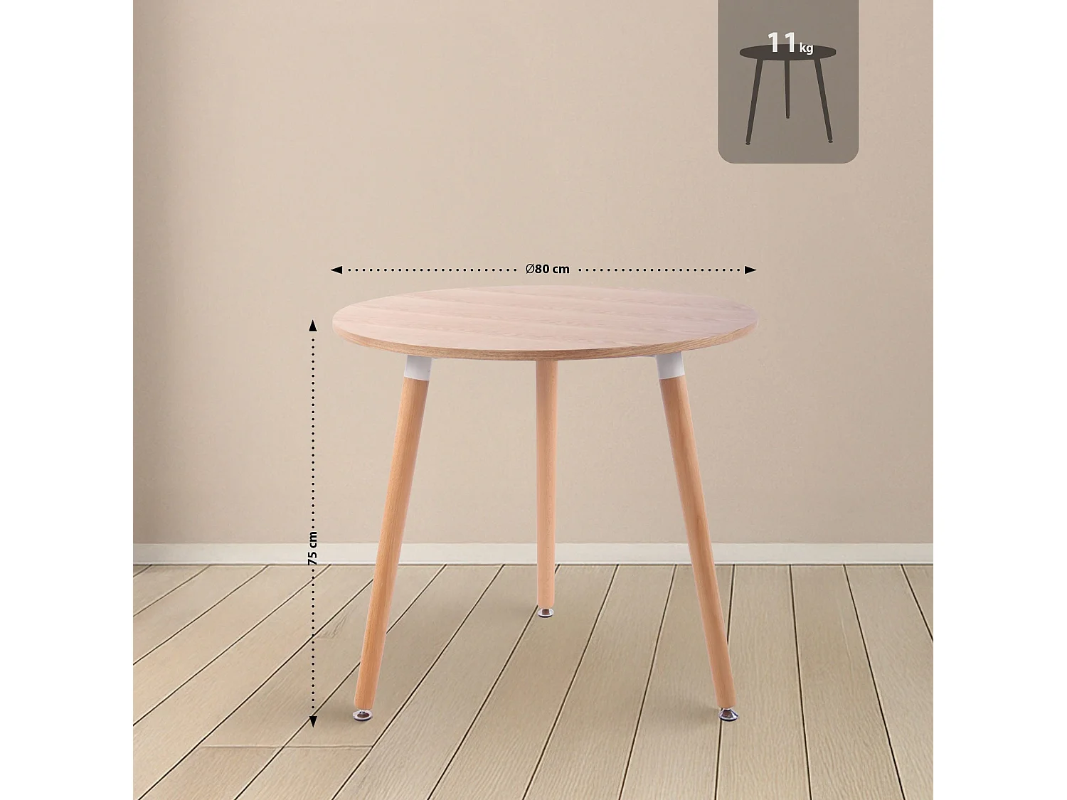 Woonkamer set - Tabel + 4 Stoelen - Lansgar