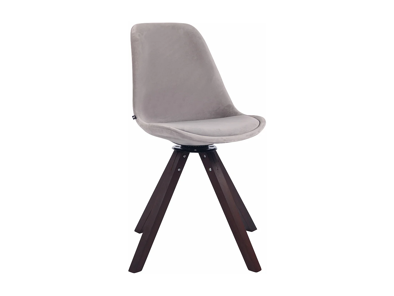 chaise salle à manger - Velours & Noyer - Gris - Troyes