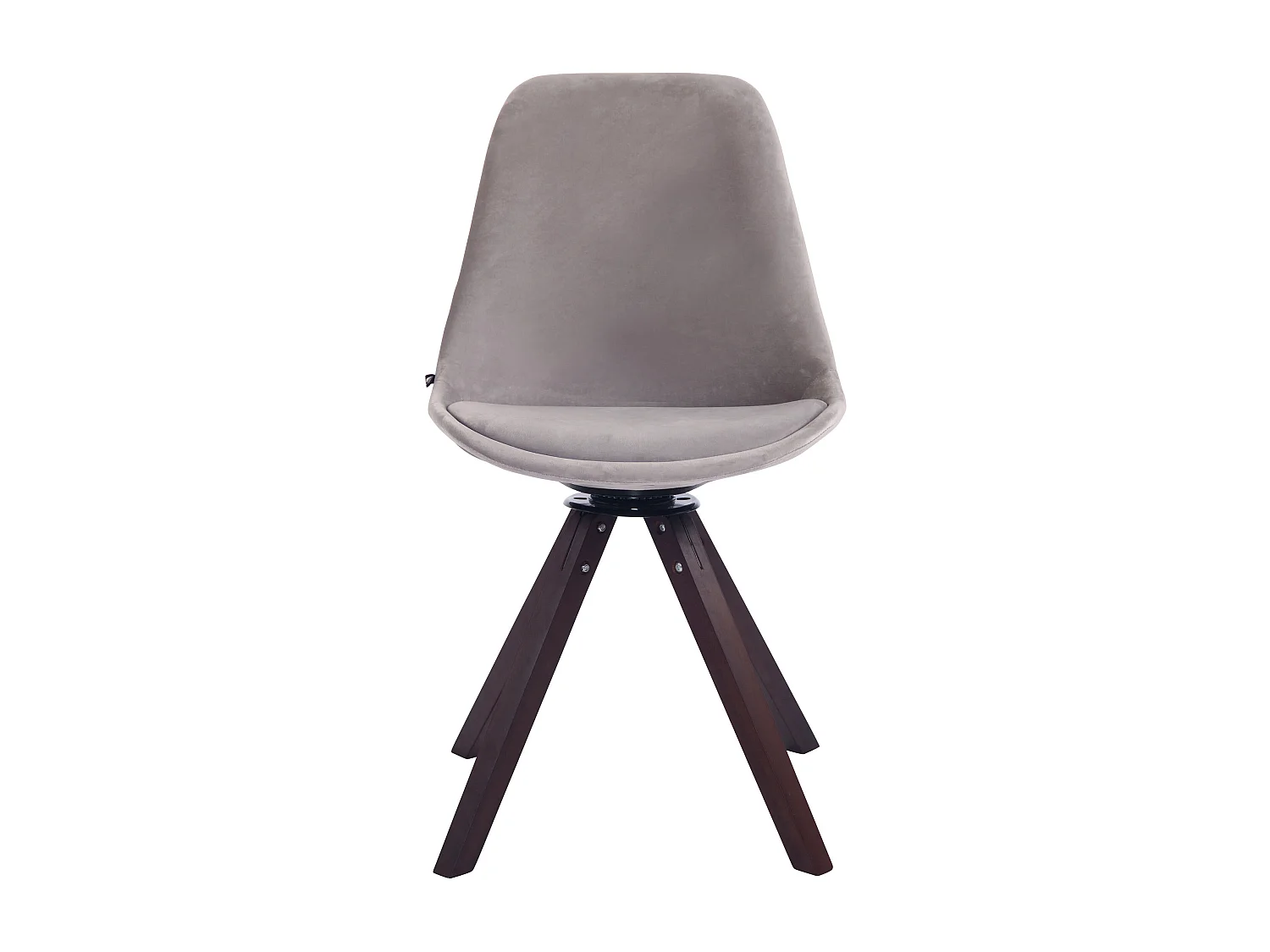 chaise salle à manger - Velours & Noyer - Gris - Troyes