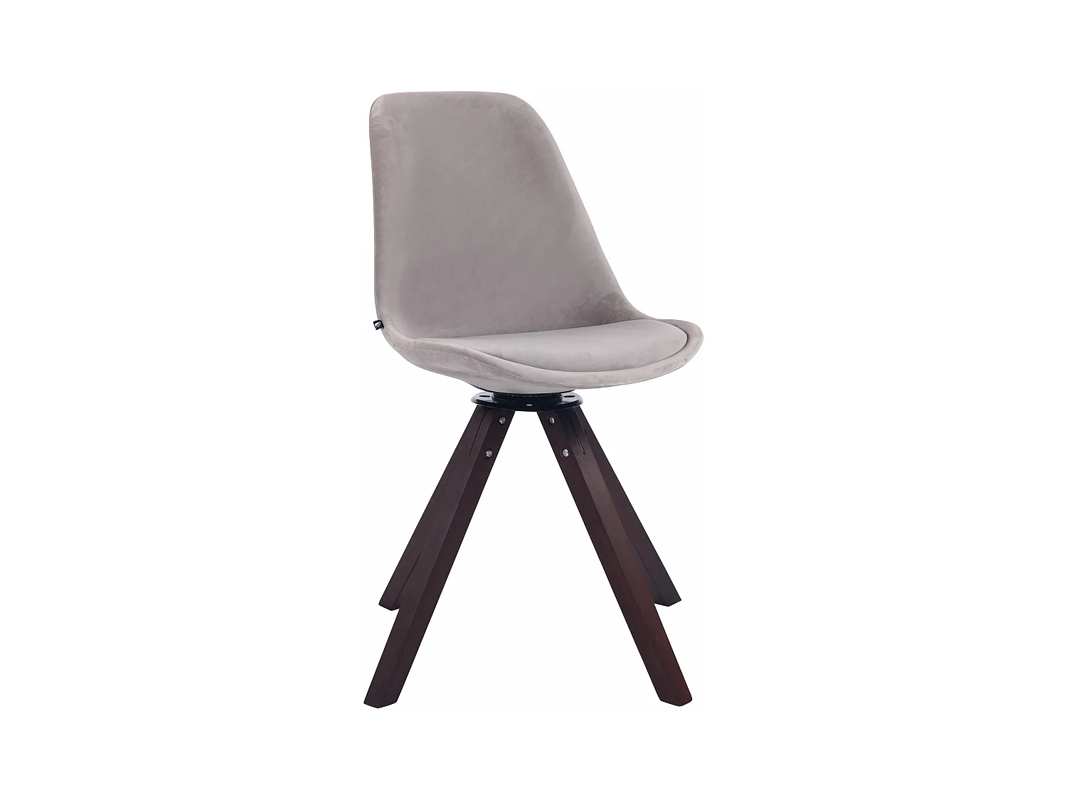 chaise salle à manger - Velours & Noyer - Gris - Troyes