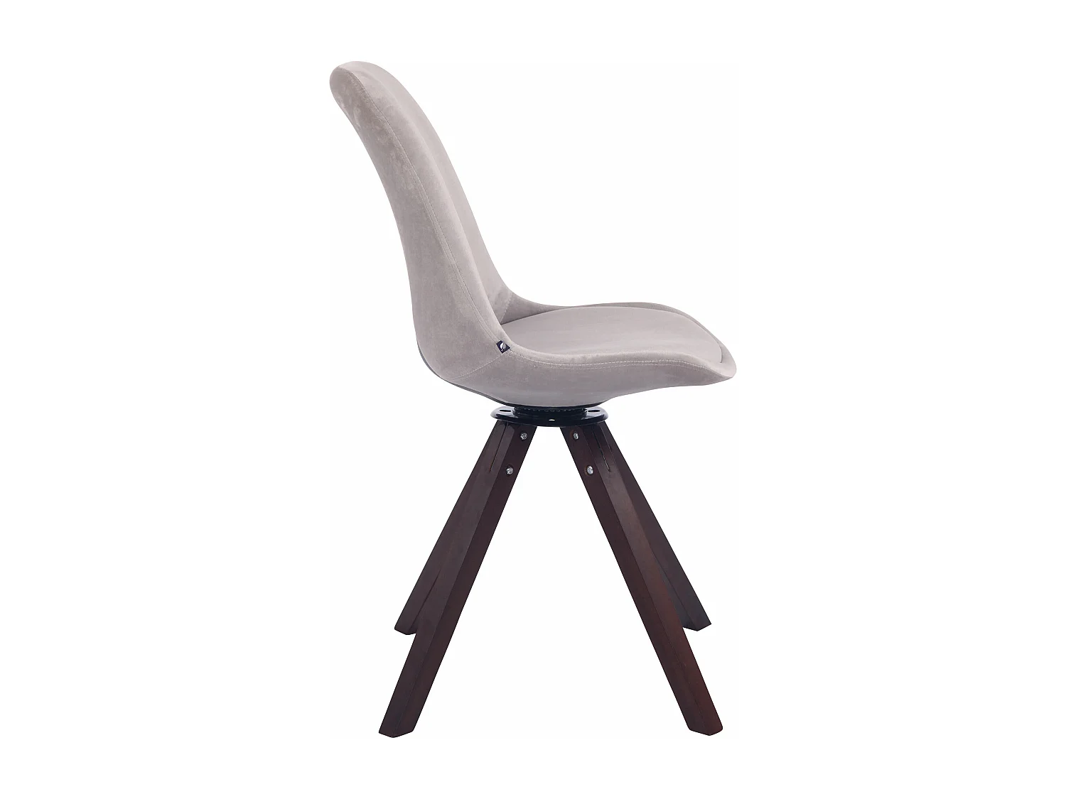 chaise salle à manger - Velours & Noyer - Gris - Troyes