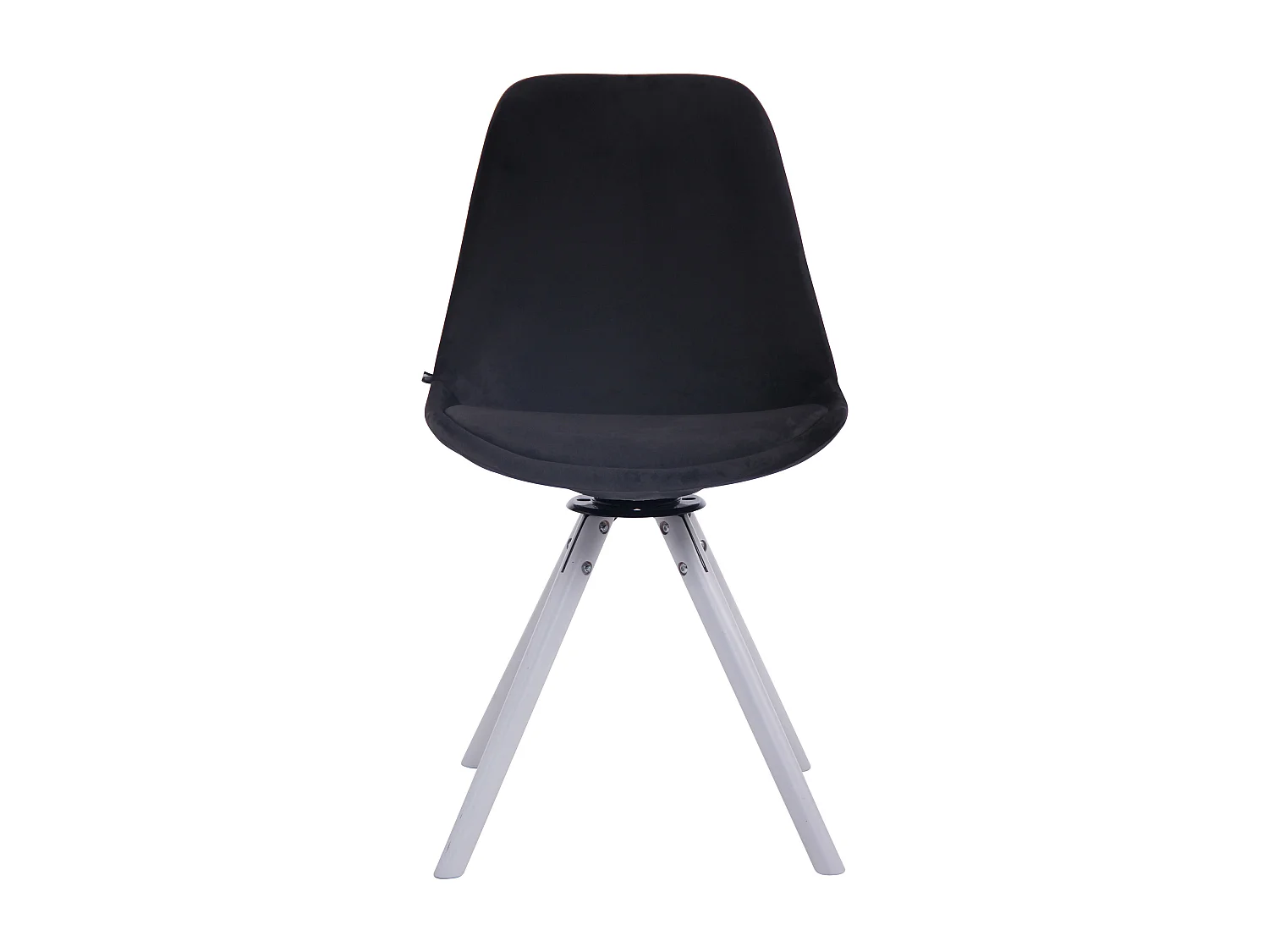 chaise salle à manger - Velours & Blanc - Noir - Troyes