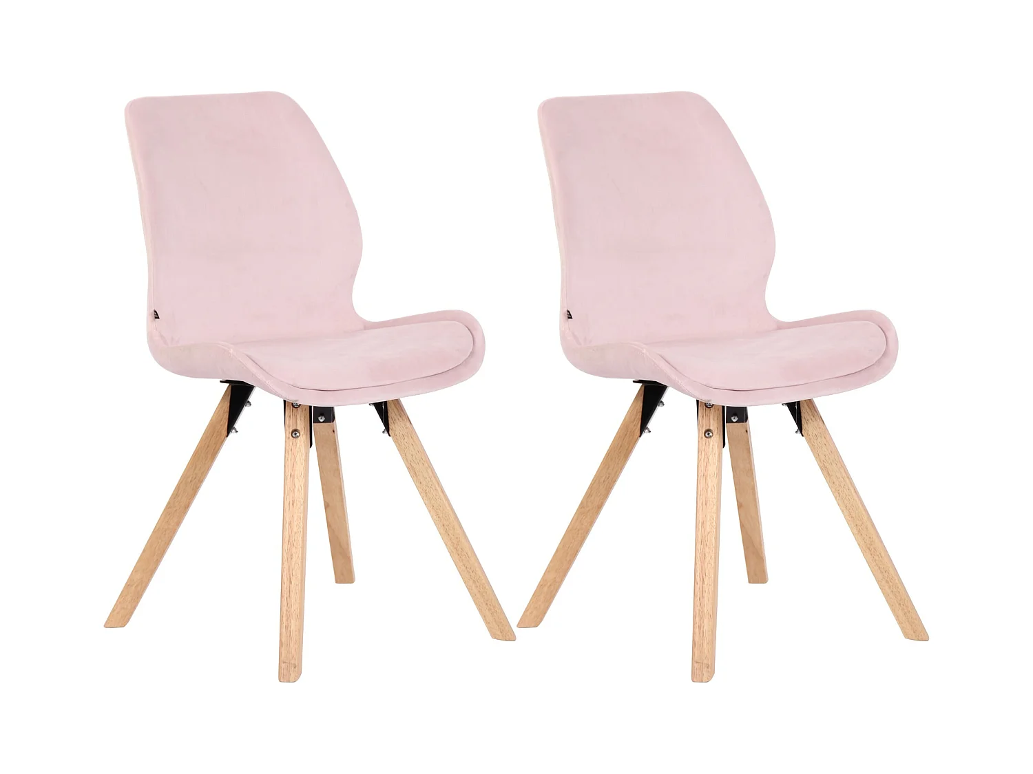 Set van 2  Eetkamerstoelen - Fluweel - roze - Luna