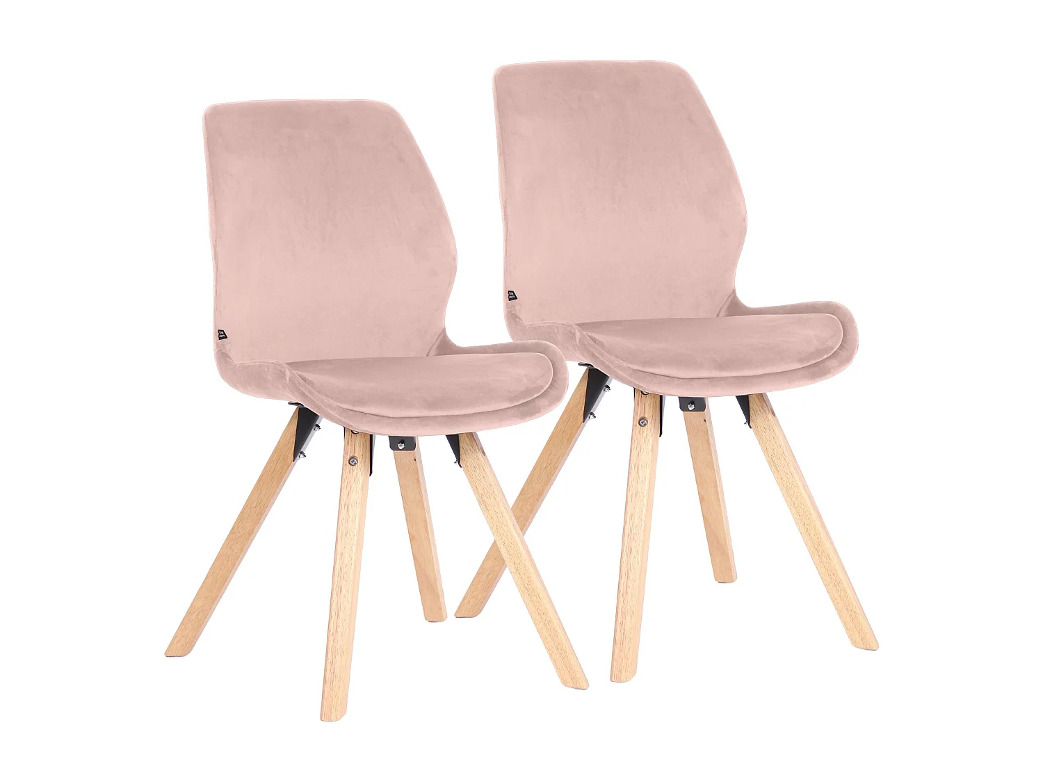 Lot de 2  chaise salle à manger - Velours - Rose - Luna