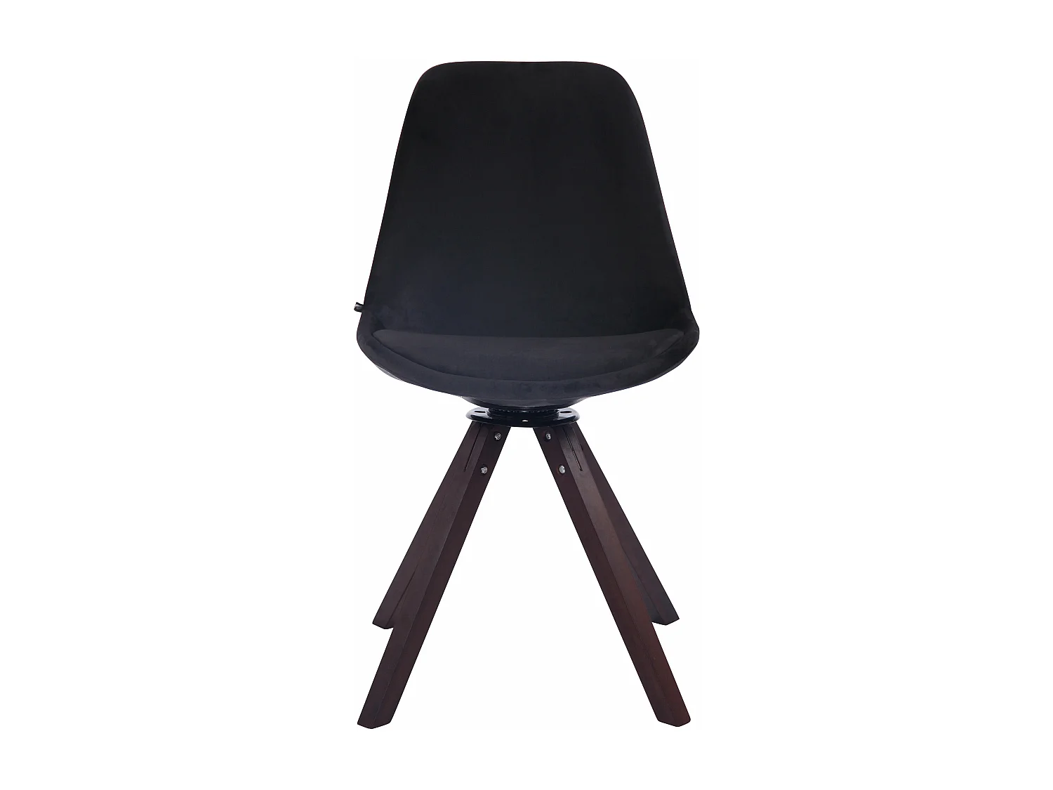 chaise salle à manger - Velours & Noyer - Noir - Troyes