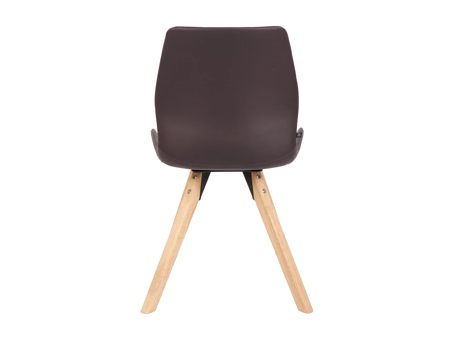 Lot de 4  chaise salle à manger - Similicuir - Marron - Luna