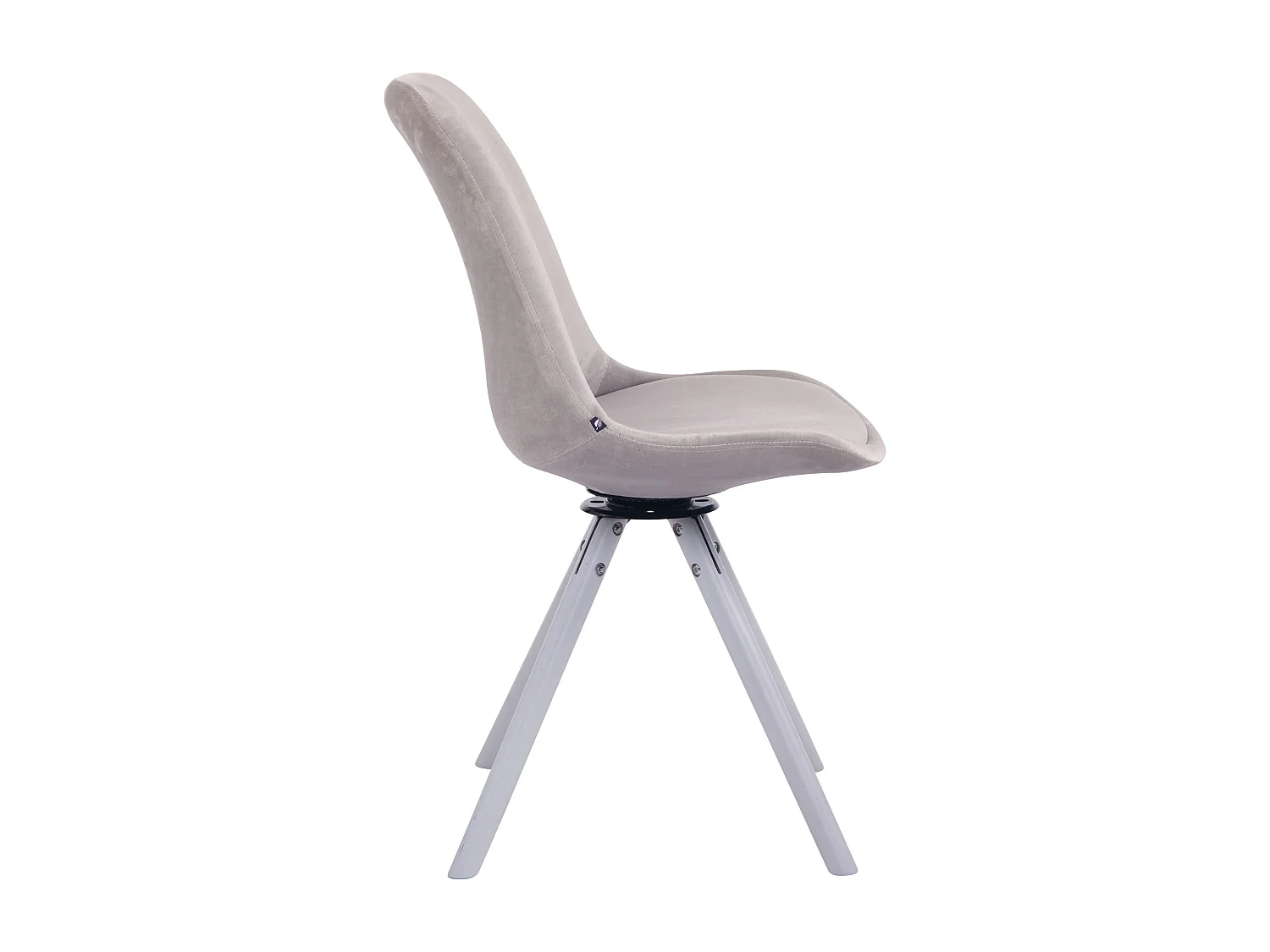 chaise salle à manger - Velours & Blanc - Gris - Troyes