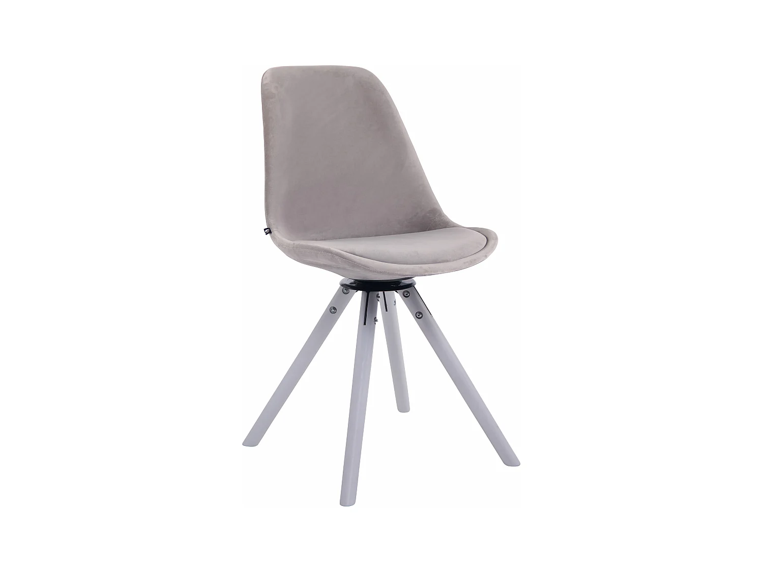 chaise salle à manger - Velours & Blanc - Gris - Troyes