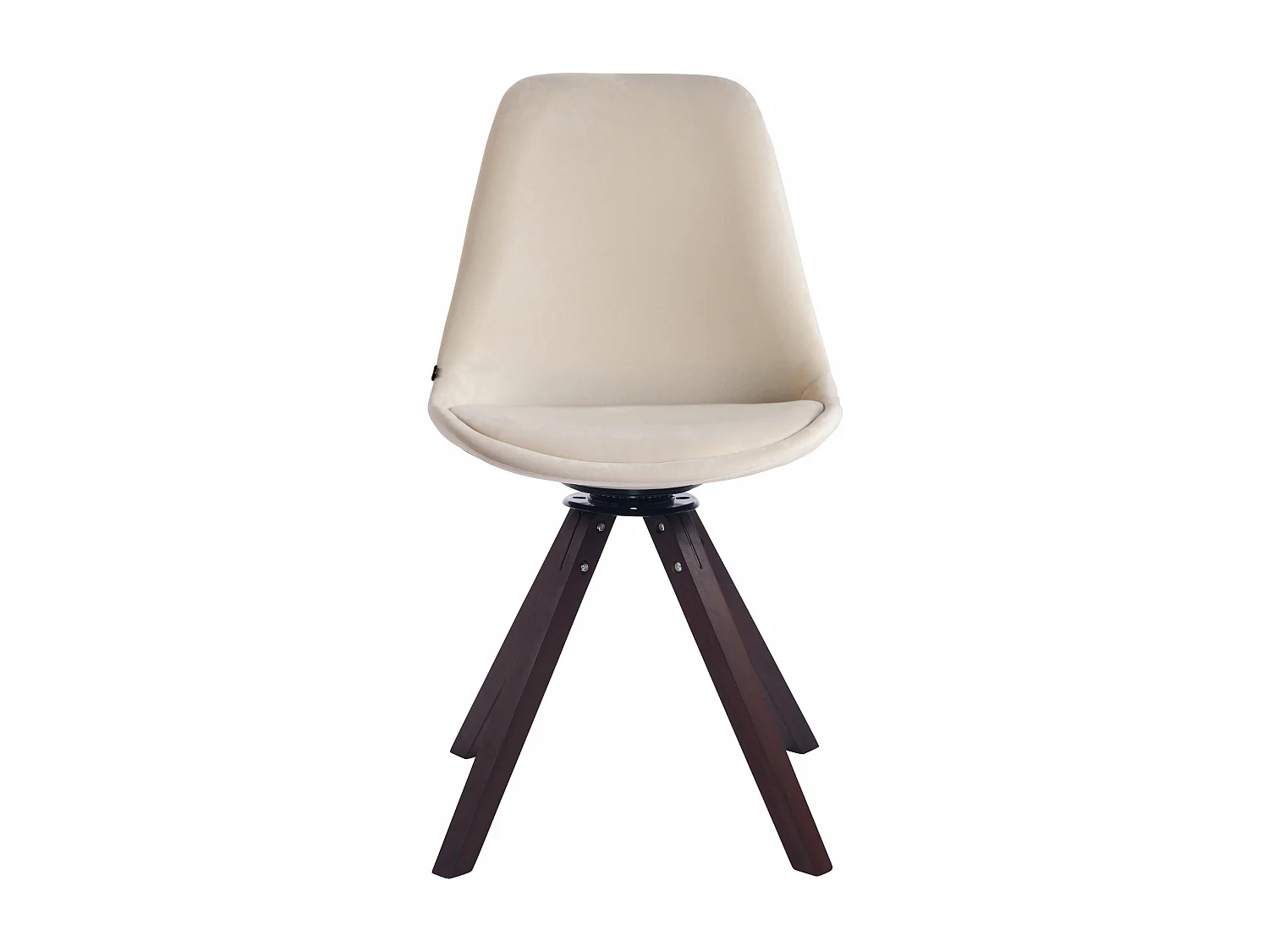 chaise salle à manger - Velours & Noyer - Crème - Troyes