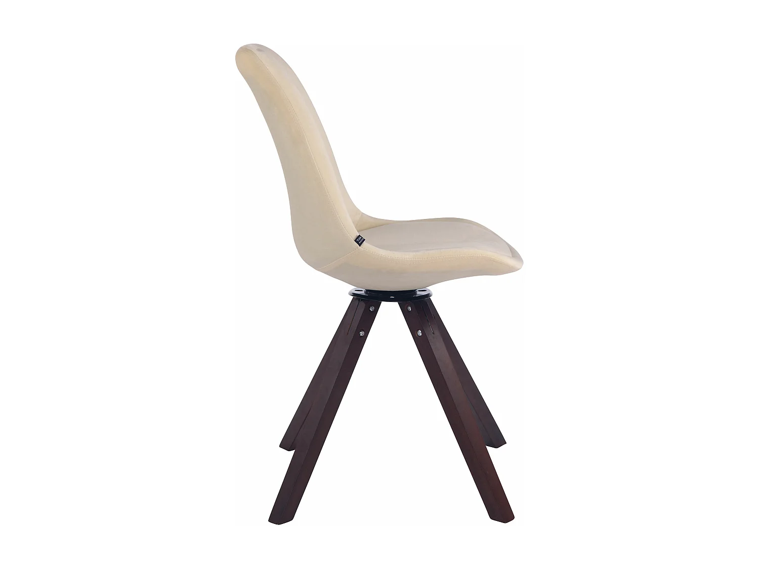 chaise salle à manger - Velours & Noyer - Crème - Troyes