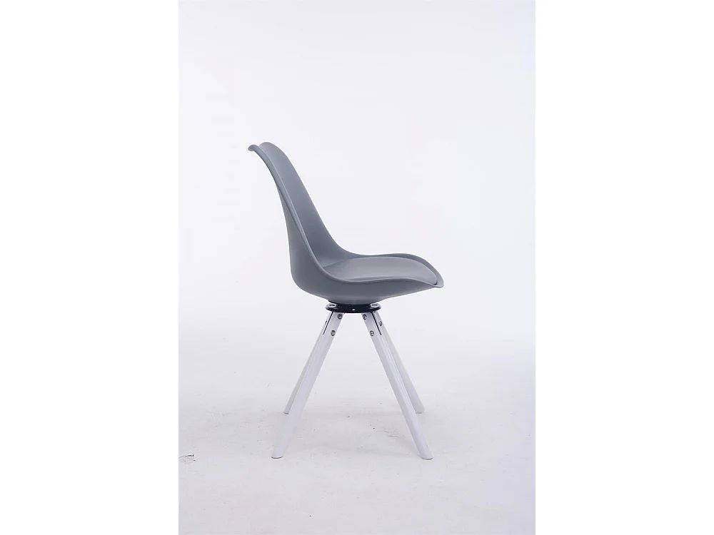 chaise salle à manger - Similicuir & Blanc - Gris - Troyes