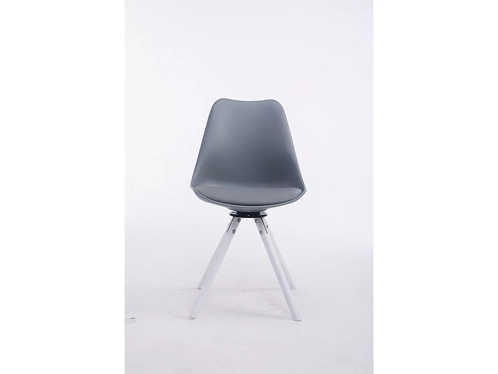 chaise salle à manger - Similicuir & Blanc - Gris - Troyes