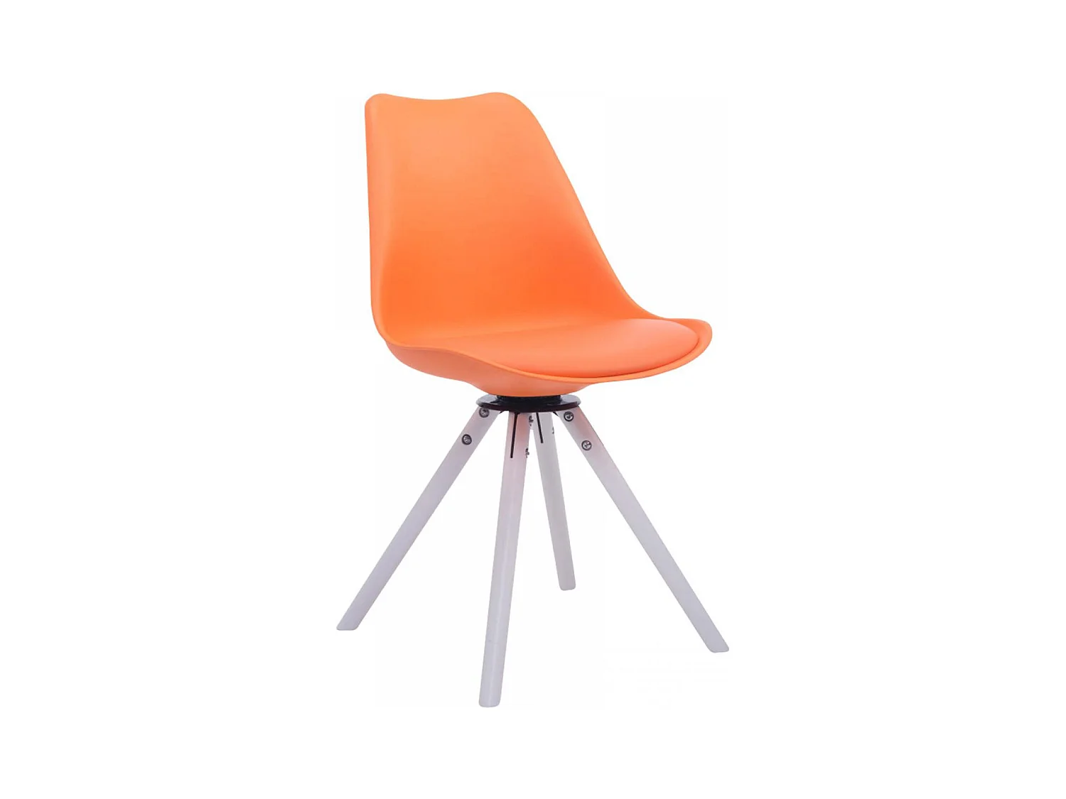 chaise salle à manger - Similicuir & Blanc - Orange - Troyes
