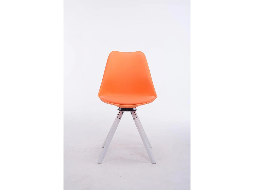 chaise salle à manger - Similicuir & Blanc - Orange - Troyes