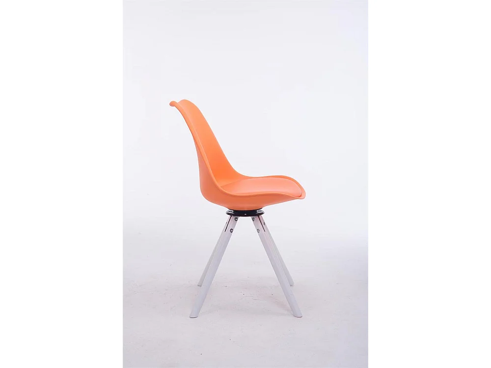 chaise salle à manger - Similicuir & Blanc - Orange - Troyes