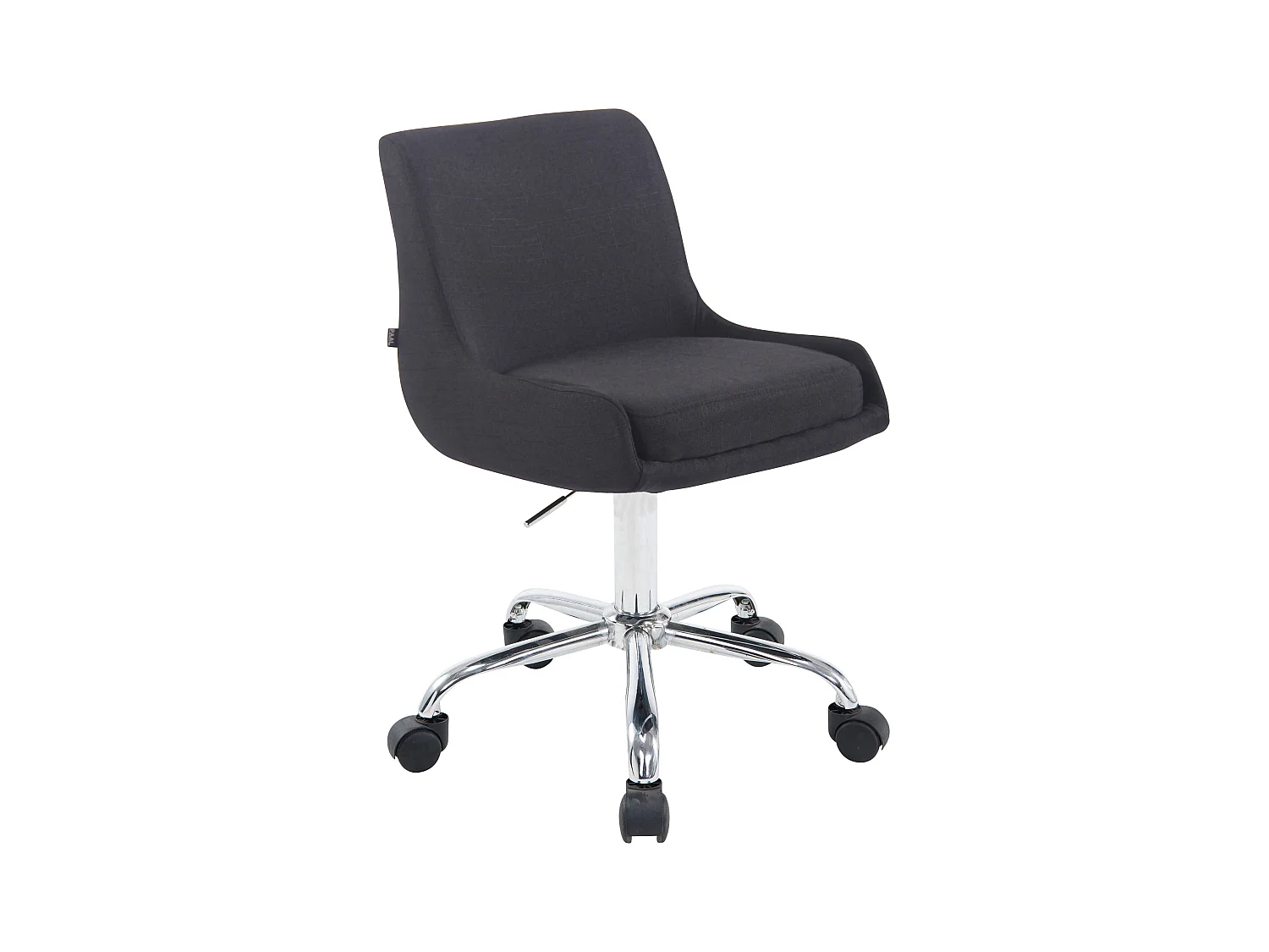 Tabouret de bureau - Tissu & Chrome - Noir - Club