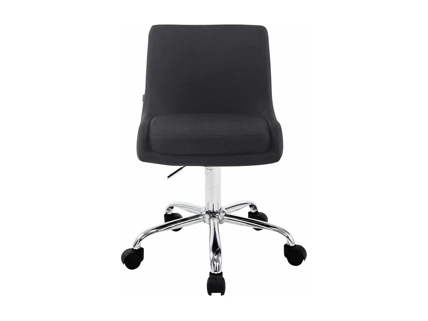 Tabouret de bureau - Tissu & Chrome - Noir - Club