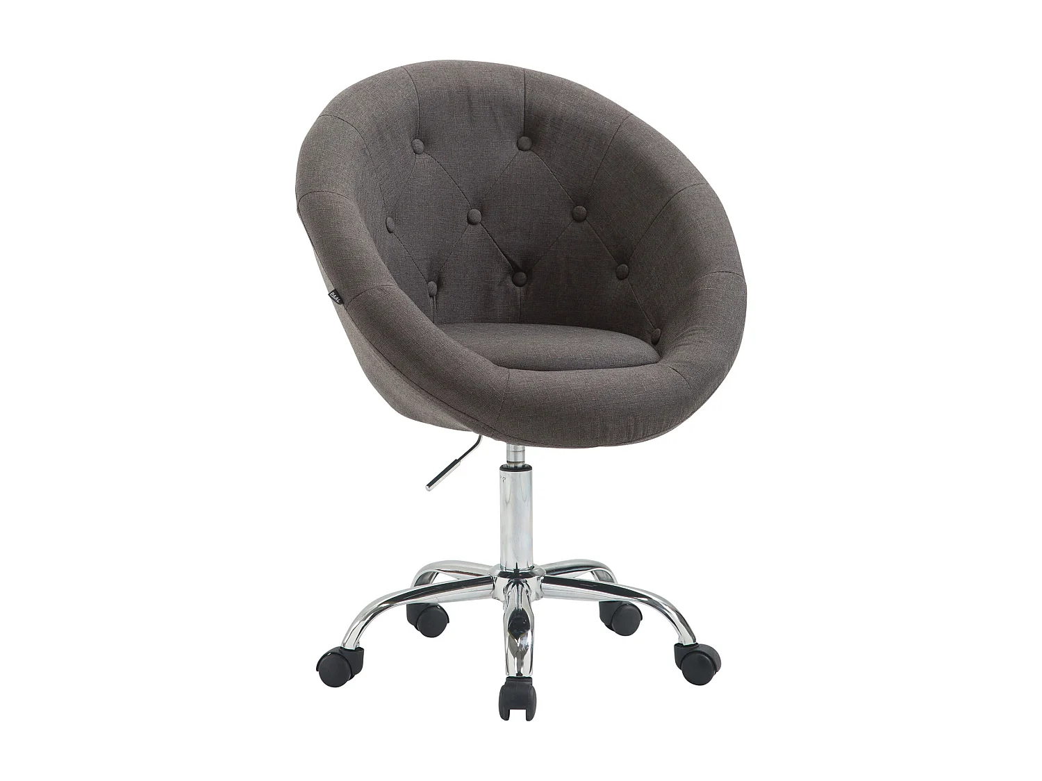 Tabouret de bureau - Tissu & Métal chromé - Gris foncé - London V2 Stoff