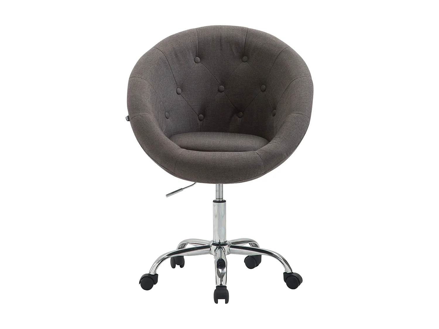 Tabouret de bureau - Tissu & Métal chromé - Gris foncé - London V2 Stoff