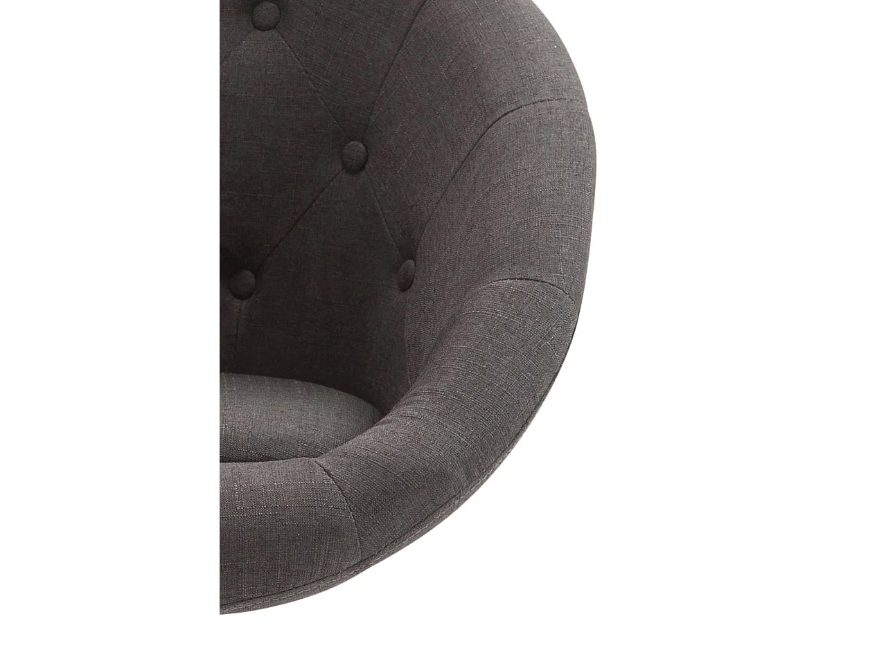 Tabouret de bureau - Tissu & Métal chromé - Gris foncé - London V2 Stoff