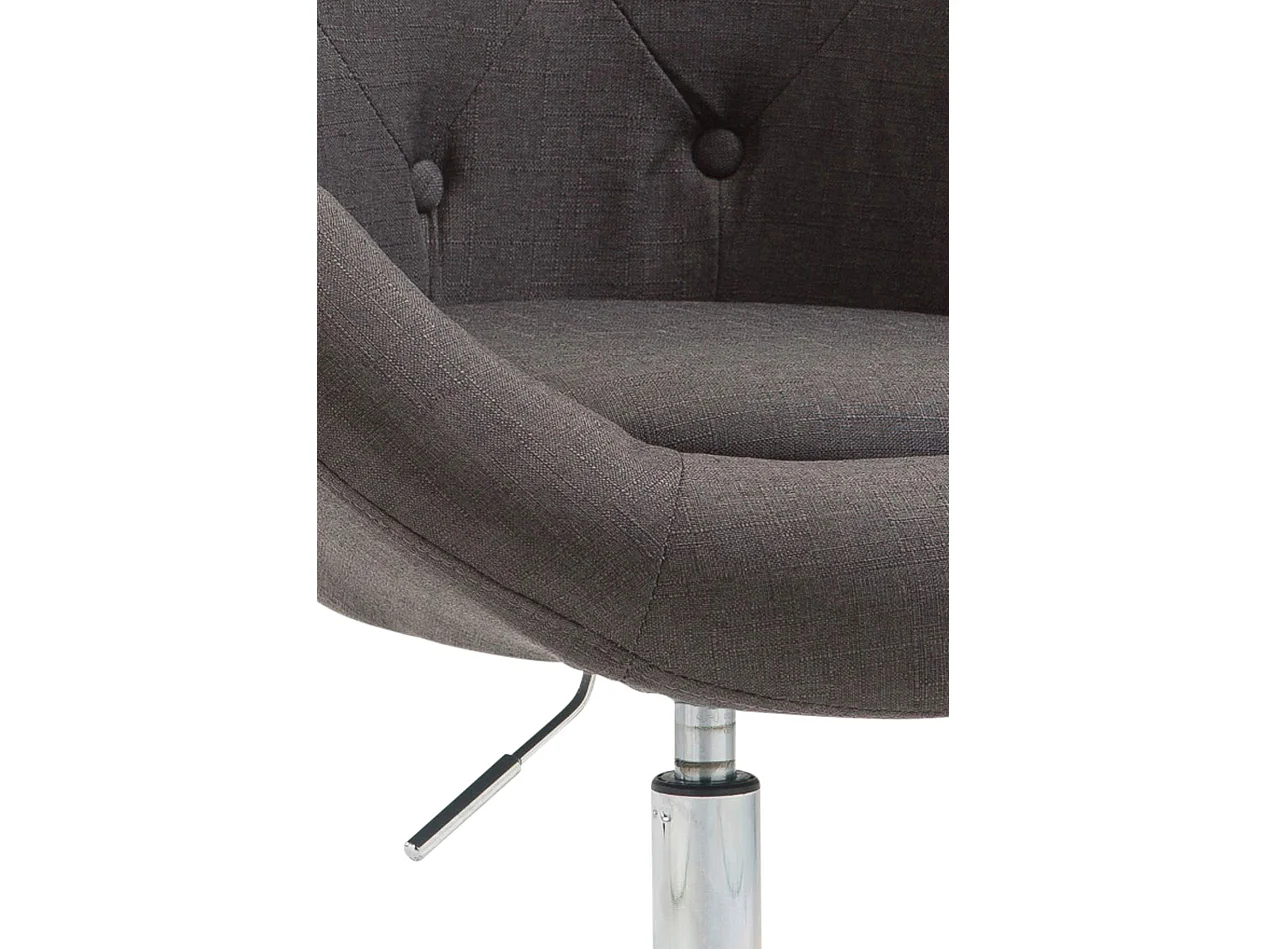 Tabouret de bureau - Tissu & Métal chromé - Gris foncé - London V2 Stoff