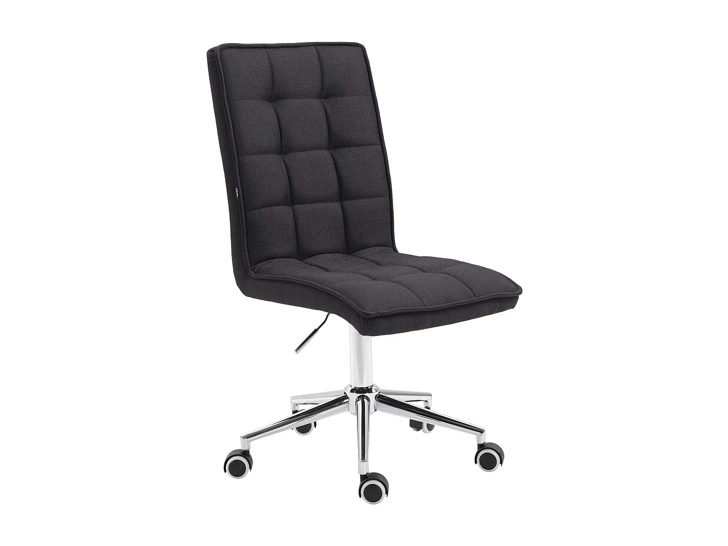 Chaise de bureau - Tissu & Métal chromé - Noir - Peking V2