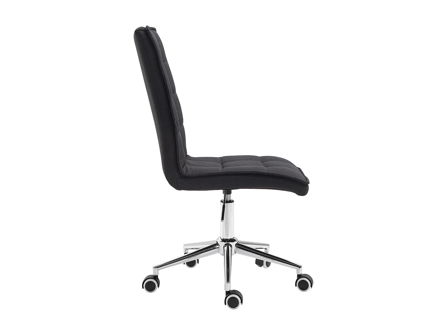 Chaise de bureau - Tissu & Métal chromé - Noir - Peking V2