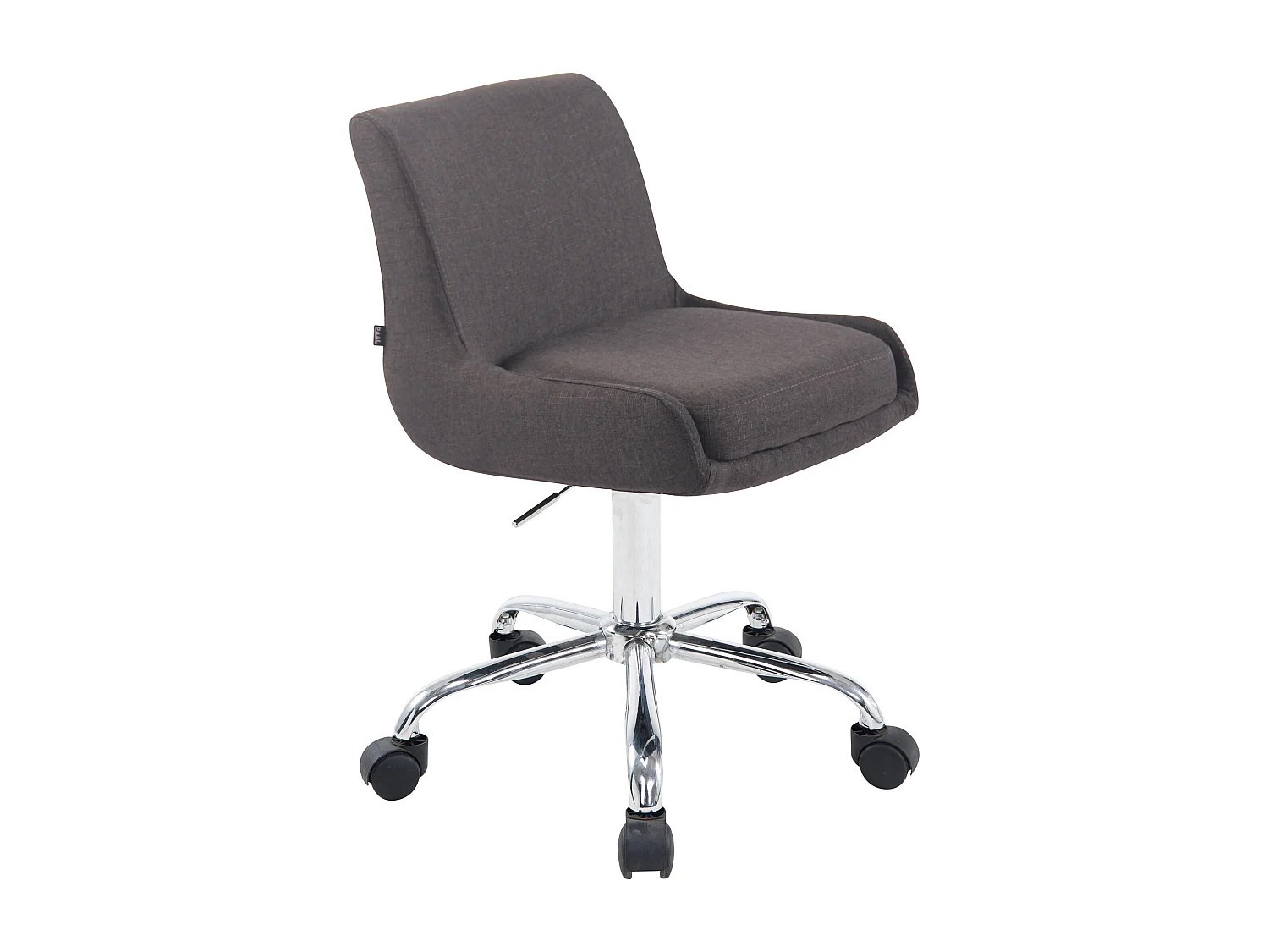 Tabouret de bureau - Tissu & Métal chromé - Gris foncé - Club