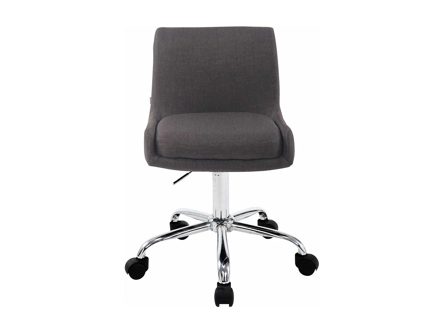 Tabouret de bureau - Tissu & Métal chromé - Gris foncé - Club