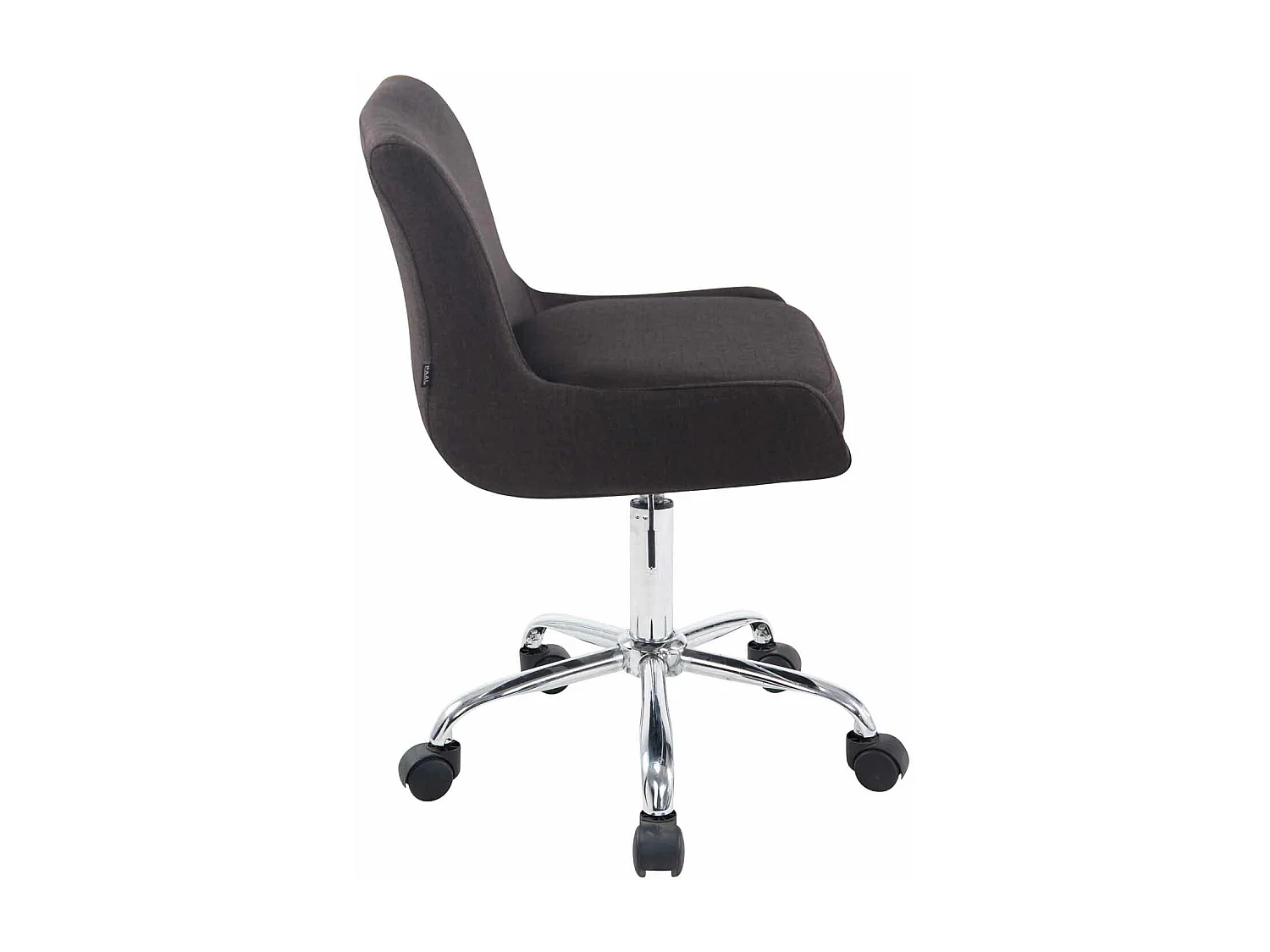 Tabouret de bureau - Tissu & Métal chromé - Gris foncé - Club