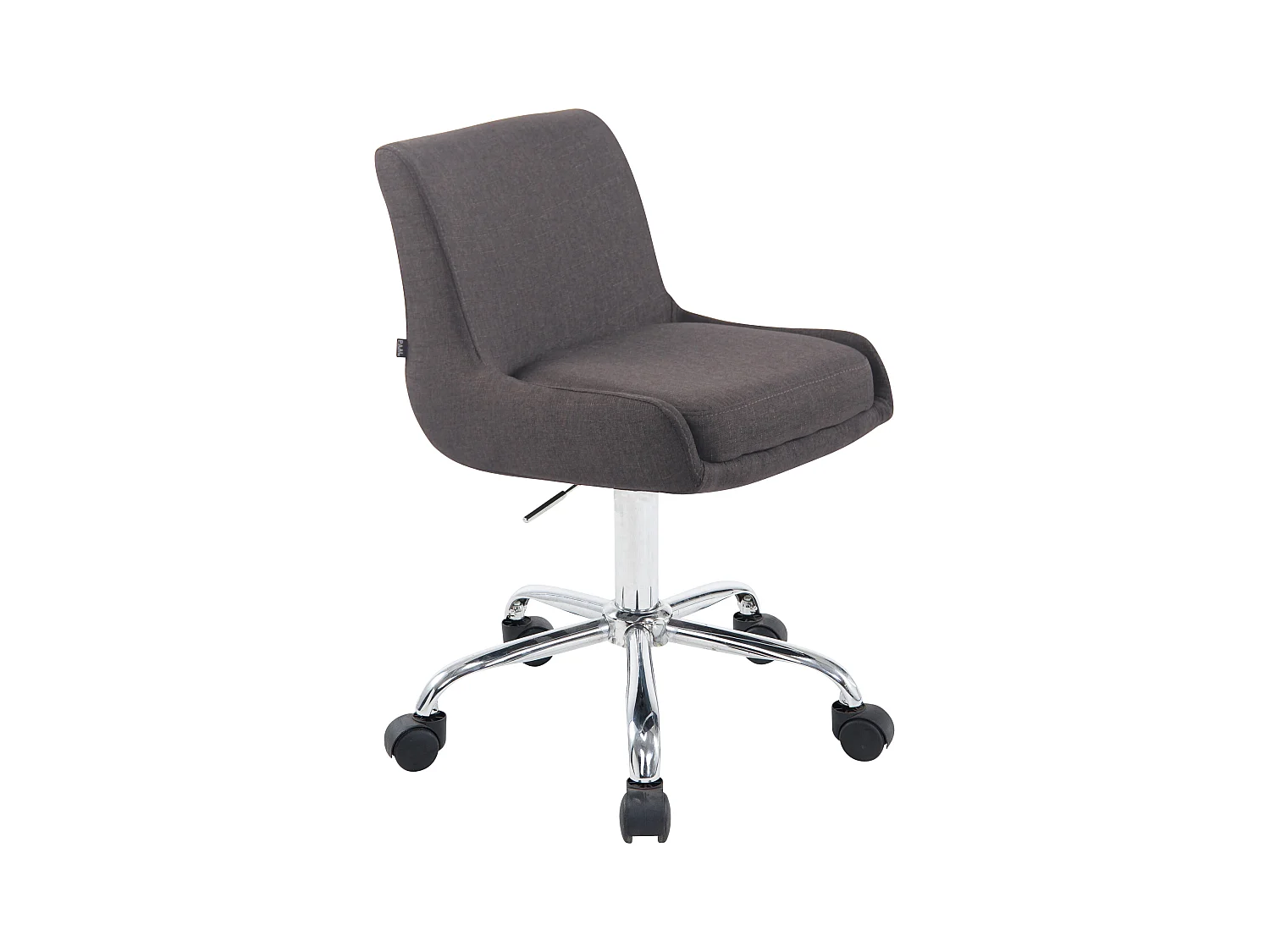 Tabouret de bureau - Tissu & Métal chromé - Gris foncé - Club