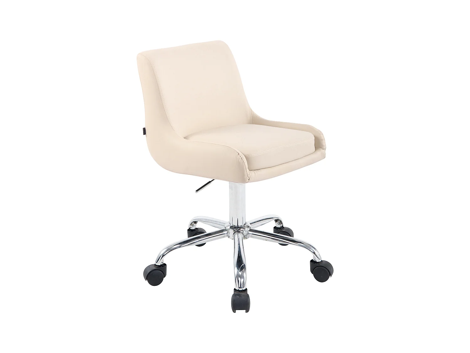 Tabouret de bureau - Similicuir & Métal chromé - Crème - Club