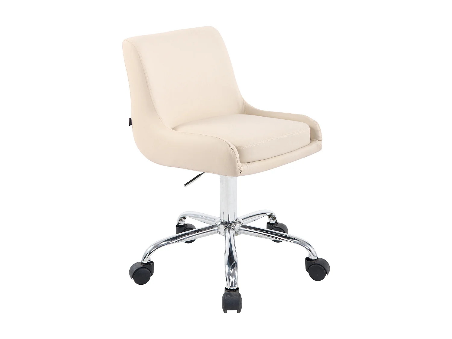 Tabouret de bureau - Similicuir & Métal chromé - Crème - Club