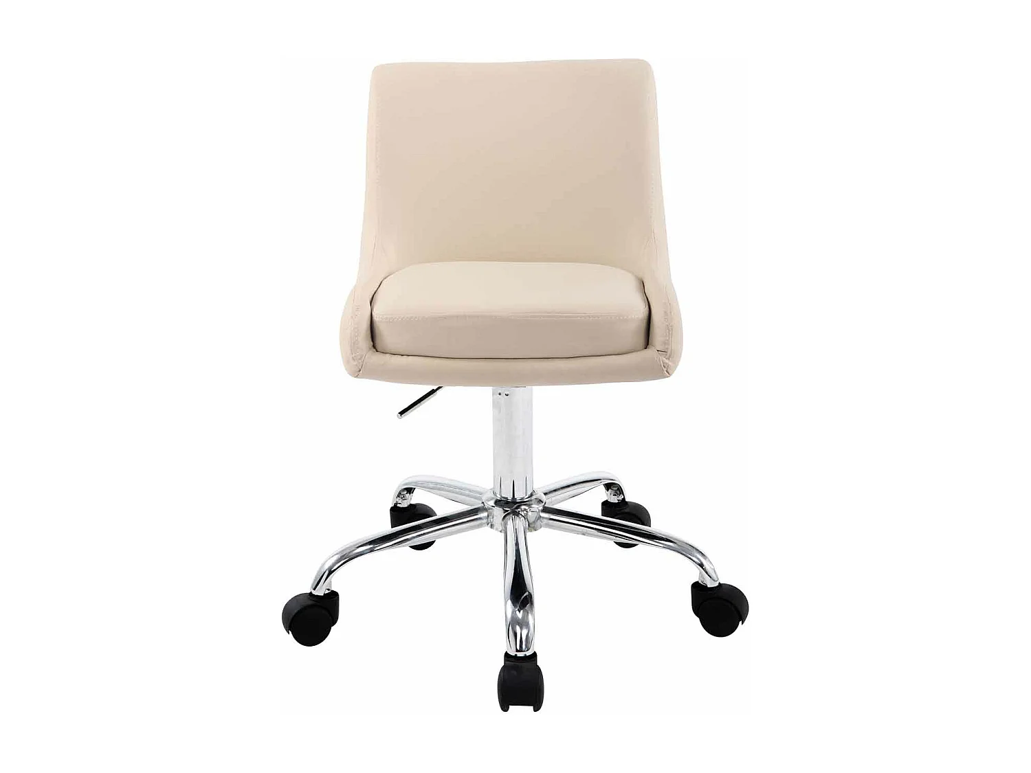 Tabouret de bureau - Similicuir & Métal chromé - Crème - Club