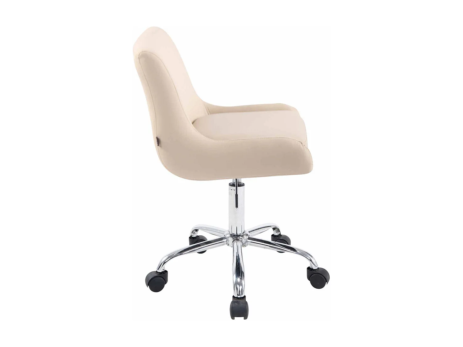 Tabouret de bureau - Similicuir & Métal chromé - Crème - Club